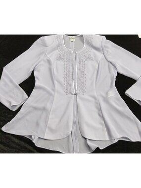 R&M Richards Cardigan Womens 16 Purple Sheer Cardigan Boho Ladies Embroidered